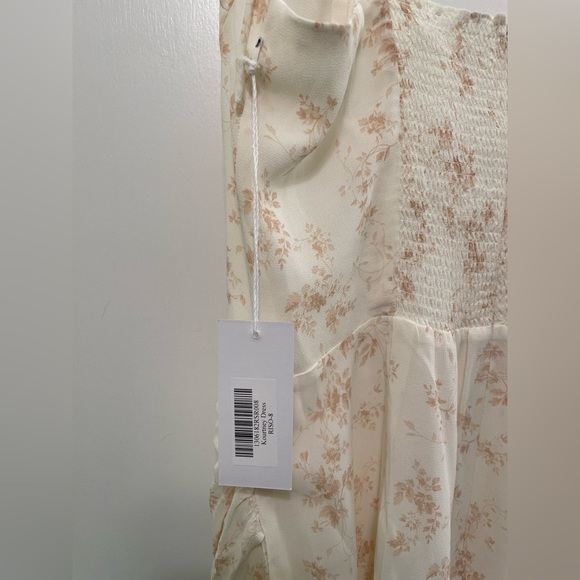 NWT Blush💕Ivory Reformation Kourtney Dress in RISO Stunning Print and Details - Picture 8 of 13